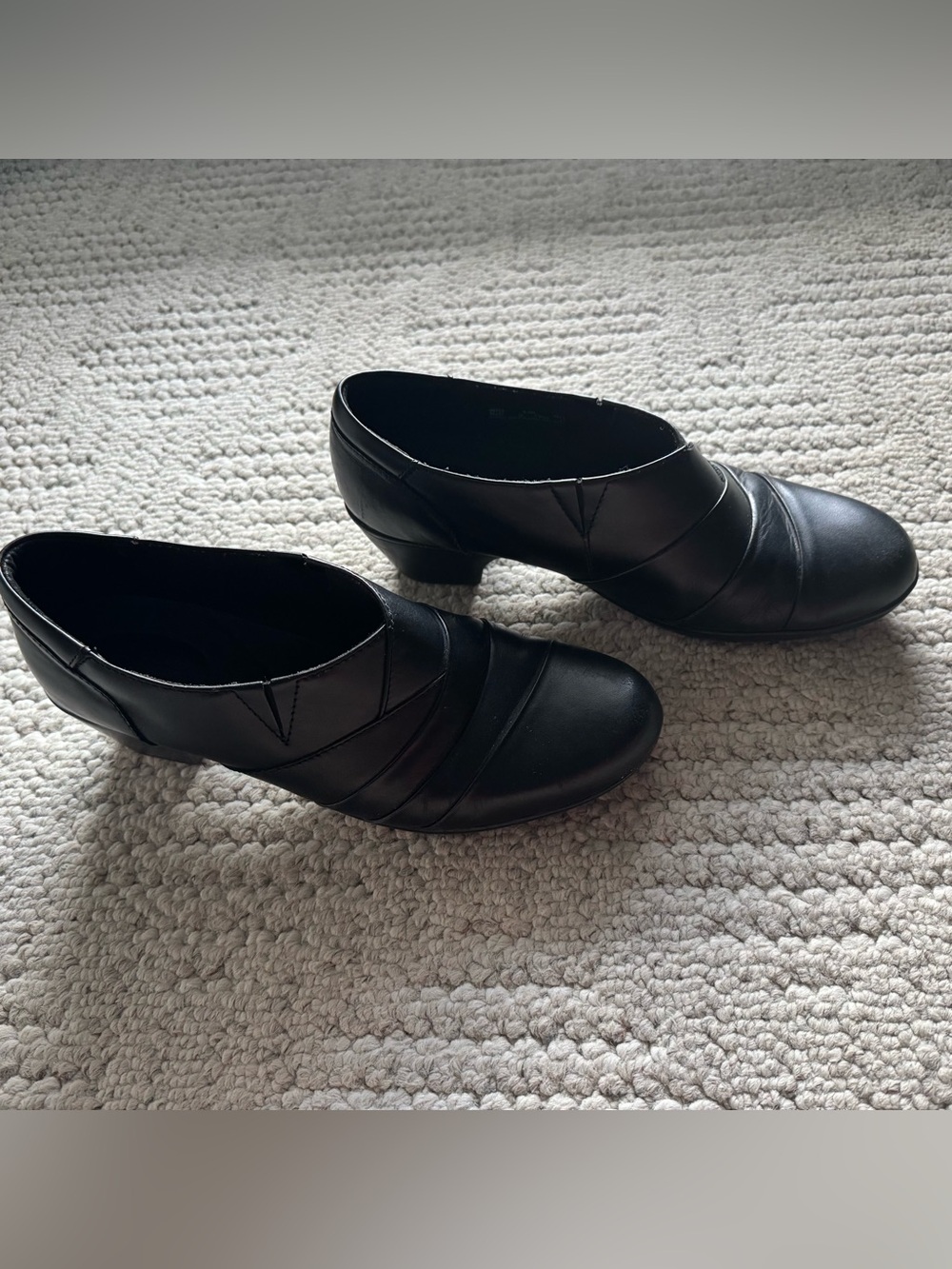 Clarks Black Leather Low Heel